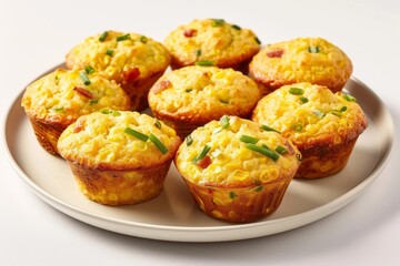 Fototapeta premium Gourmet Bacon and Scallion Corn Muffins for a Delicious Snack