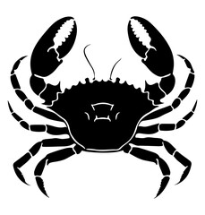 Crab silhouette, Crab icon vector illustration