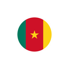 Round Cameroon flag emblem vector illustration