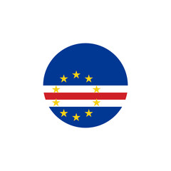 Round Cape Verde flag emblem vector illustration