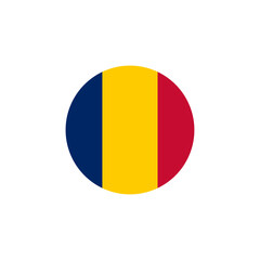 Fototapeta premium Round Chad flag emblem vector illustration