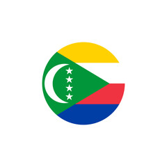 Round Comoros flag emblem illustration