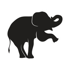 Elephant silhouette vector art white background