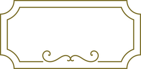 Golden frame art deco element vector 