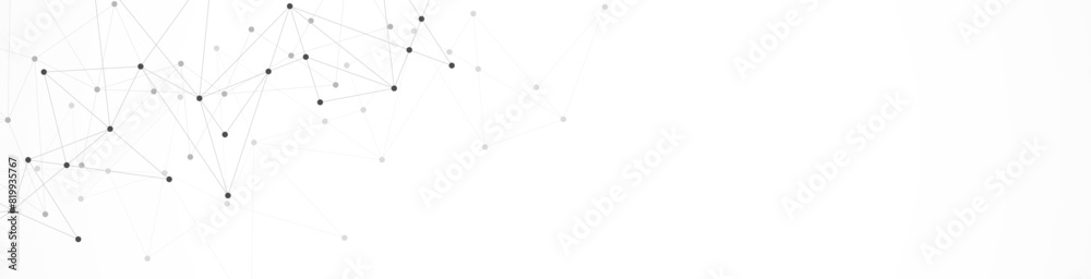 Fototapete Abstract vector background and geometric pattern with connecting the dots and lines for banner design or header. Minimalistic vector texture for modern design