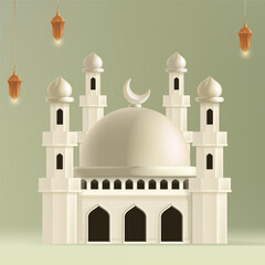 a drawing of a mosque with a white mosque on the top
