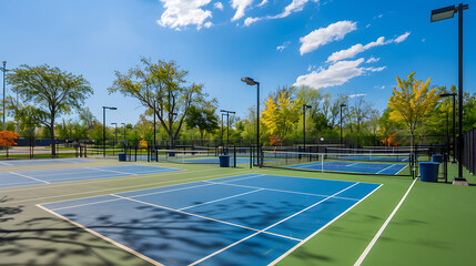 Aerial view of pickleball courts 