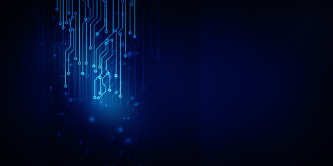 Obraz premium 2d illustration Abstract futuristic electronic circuit technology background