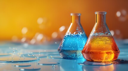chemical conical flask wallpaper with vivid colors
