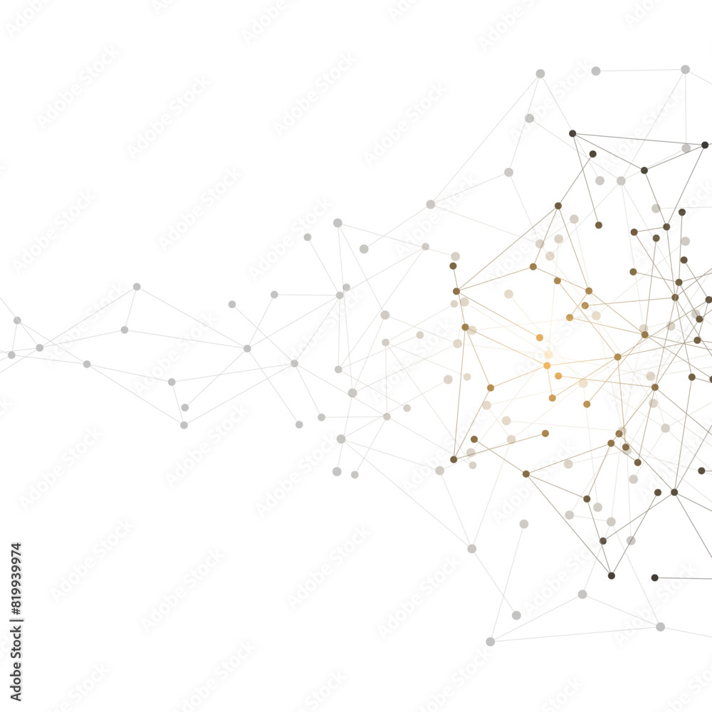 Poster vector illustration of minimalistic design with connecting the dots and lines. abstract geometric ba