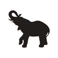 Elephant silhouette vector art white background