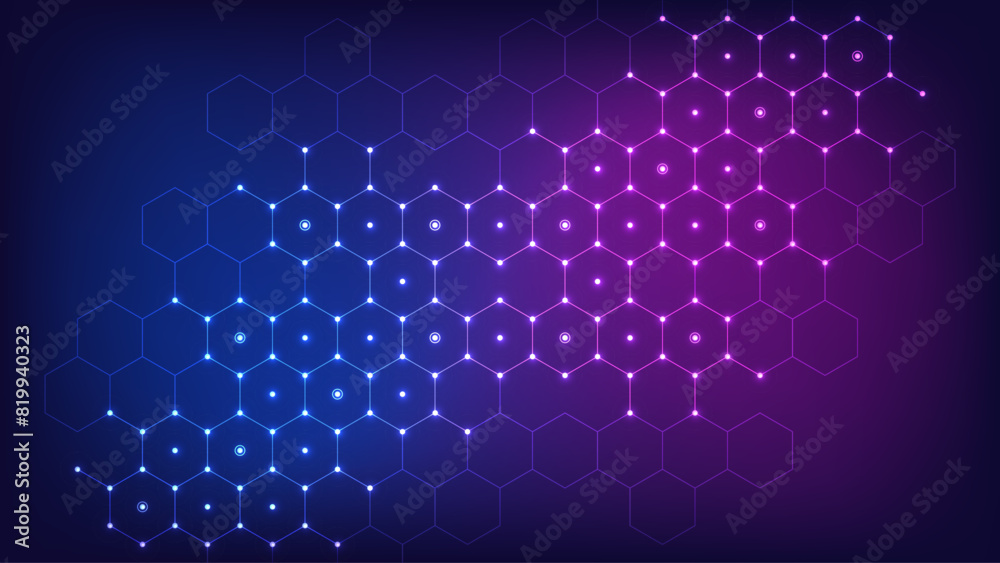 Poster vector illustration of hexagons pattern. geometric abstract background with simple hexagonal element