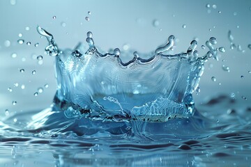 Illustration of  crown of water splash over a white background, high quality, high resolution