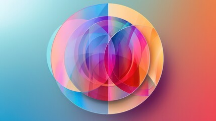 abstract wallpaper with round geometric figures and colorful bright colors
