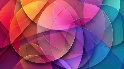 abstract wallpaper with round geometric figures and colorful bright colors

