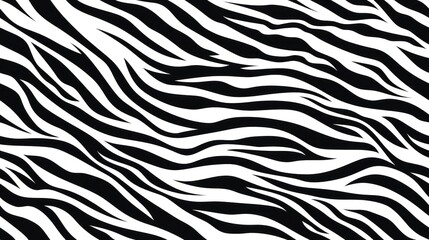 Seamless pattern monochrome vector black and white zebra fur