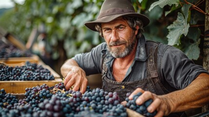 agritourism to harvesting grapes vineyard