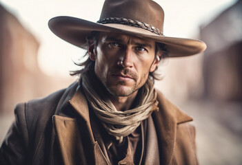 Fototapeta premium portrait of a wild west gunslinger