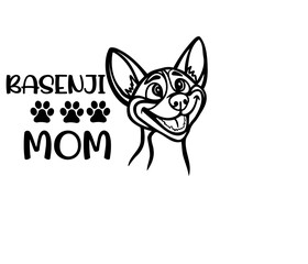 Basenji SVG vector design, perfect cut file of a happy smiling puppy 