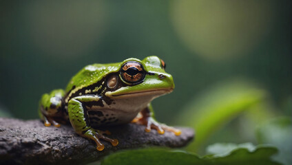 Adorable frog in mid-leap, showcasing its playful nature