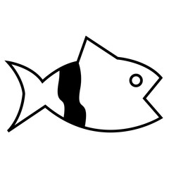 Obraz premium Fish or seafood flat icon for food apps and websites