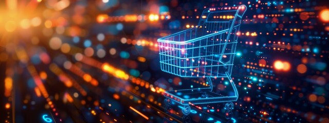 Fototapeta premium Shopping Cart in Blurry Background