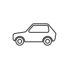 Car silhouette line icon. Side view. Vector illustration