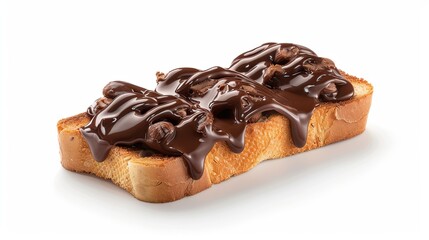 Delicious chocolate spread on crispy toast