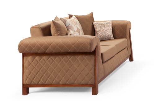 Modern sofa isolated on white background .side view