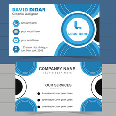 Double sided concept Creative modern shape minimal vector illustration print template simple business card layout.