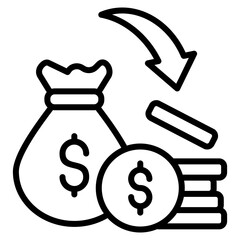 Economic Downturn  Icon Element For Design