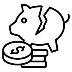 Economic Hardship  Icon Element For Design