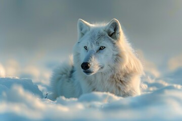 Featuring a the white wolf in the snow, high quality, high resolution