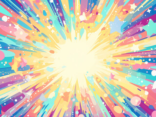 Illustration of Abstract Explosion Background with Colorful Ink Splashes