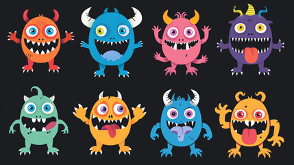 Fototapeta premium Asset of monster for slot game or game element isolation on dark background, Illustration.