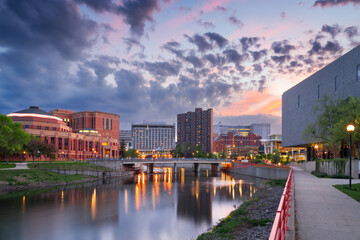 Rochester, Minnesota, USA Cityscape on the Zumbro River