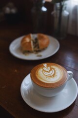 cup of coffee and bread 