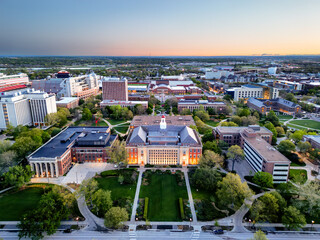 Lincoln, Nebraska, USA Cityscape and Campus