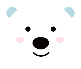 Cute polar bear head vector.