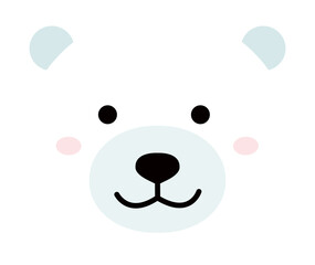 Cute polar bear head vector.