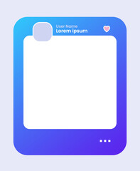 Social media frame isolated template. Colorful social media interface.