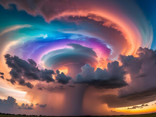 Imagine a world where tornadoes are not just destructive forces, but also a beauty. Watch as they paint the sky with a kaleidoscope of colored clouds, each one more breathtaking than the last.