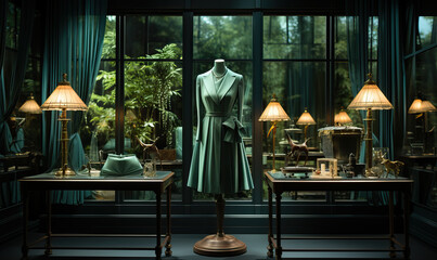 Room Filled With Lamps and Dress on Mannequin