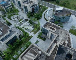 Aerial view of landscape in Chengdu city, China