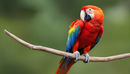 Obraz premium Close-up of Scarlet Macaw Bird on branch,Bird Photography 