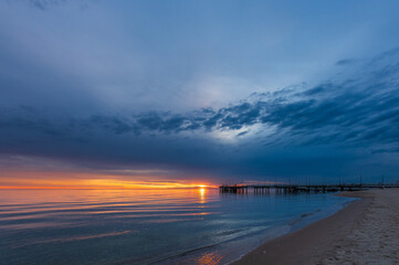 Gdańsk Brzeźno wschód słońca