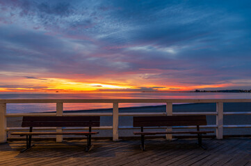 Gdańsk Brzeźno wschód słońca