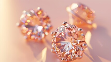 Fototapeta premium Minimalist Peach Background Showcasing a Fresh Jewelry Company's Elegance and Style