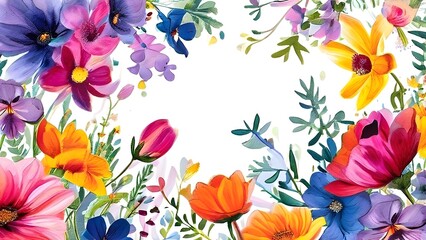 Obraz premium Lush floral pattern with vivid flowers and leaves