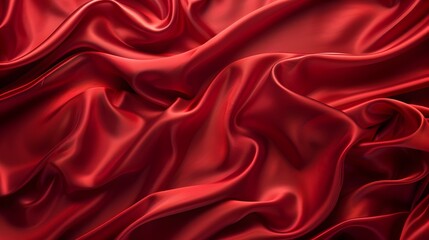 Obraz premium Vibrant Red Silk: An Elegant Close-up Texture Study